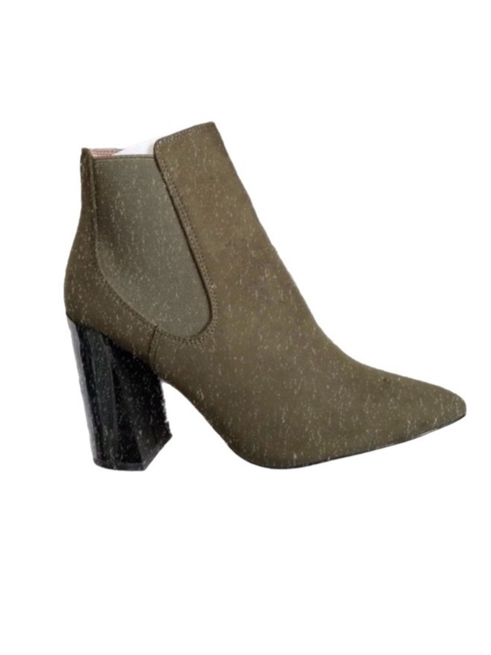 Matt & Nat Olive Suede Chelsea Ankle Boot with Block Heel